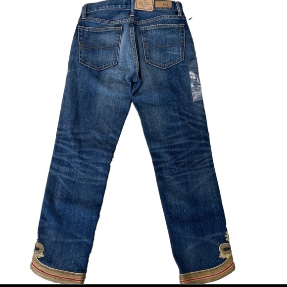RALPH LAUREN WAVERLY CROPPED EMBELLISHED JEANS SIZE 26 NWT - Picture 2 of 10